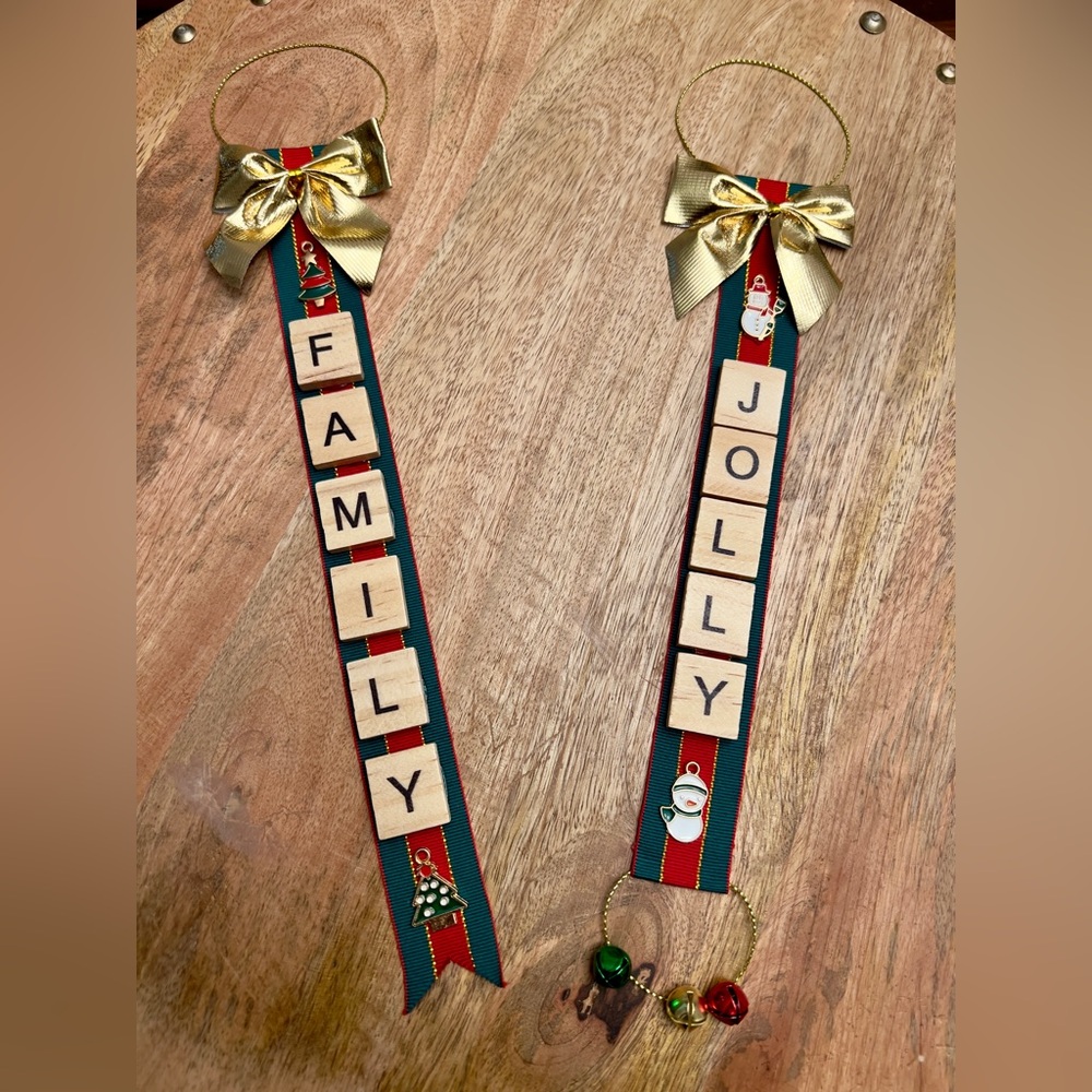 Handmade Scrabble Tile Christmas Ornament – Custom Holiday Word Décor - Picture 9 of 14